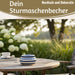 XL Sturmaschenbecher 14x9cm Blau Weiß Windaschenbecher Aschenbecher