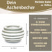 XL Sturmaschenbecher 14x9cm Grau Weiß Windaschenbecher Aschenbecher