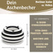 XL Sturmaschenbecher 14x9cm Schwarz Weiß Windaschenbecher Aschenbecher