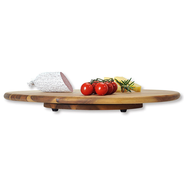 XXL Holz Servierplatte Drehteller 40cm Akazie drehbar Drehtablett Drehplatte