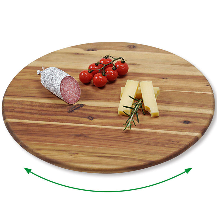 XXL Holz Servierplatte Drehteller 40cm Akazie drehbar Drehtablett Drehplatte