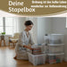 KI-generiertes Bild,XL Stapelbox Allzweckbox 3´er Set 40x28cm ?? mit Deckel Transportbox Stapelkiste
