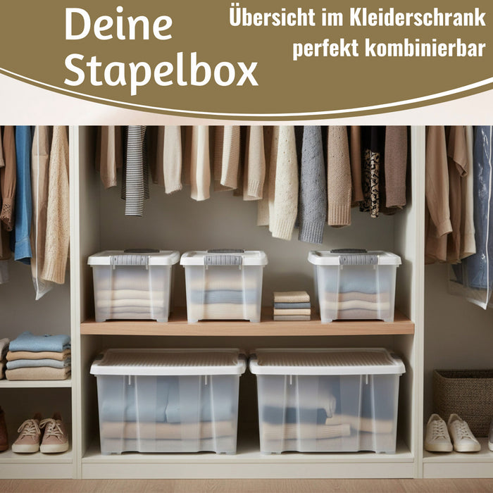 KI-generiertes Bild,XL Stapelbox Allzweckbox 3´er Set 40x28cm ?? mit Deckel Transportbox Stapelkiste