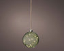 XL Deko Glas Lichtkugel 30LED 14cm Grün Silber Glaskugel Timer Batterie Anhängen