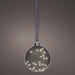 XL Deko Glas Lichtkugel 40LED 20cm Grau Anthrazit Glaskugel Timer Batterie Anhängen