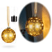 KI-generiertes Bild Deko Glas Lichtkugel 15LED 14cm Kugel Gold Sterne Glaskugel Timer Batterie Anhängen