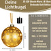 KI-generiertes Bild,XL Deko Glas Lichtkugel 15LED 14cm Gold drehbar Timer Batterie Anhängen
