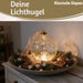 KI-generiertes Bild,XL Deko Glas Lichtkugel 30LED 14cm Gold Rose Glaskugel Timer Batterie Anhängen