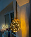 XL LED Deko Glas Licht-Kugel 14cm Hanf-Tau Timer WarmWeiß Batterie Sisal-Seil