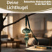 KI-generiertes Bild,XL Deko Glas Lichtkugel 10 LED 27cm Zapfen Silber Glaskugel Timer Batterie Anhängen