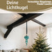 KI-generiertes Bild,XL Deko Glas Lichtkugel 10 LED 27cm Zapfen Silber Glaskugel Timer Batterie Anhängen