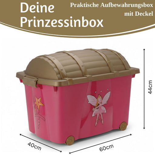 XL Spielzeugkiste Prinzessin Fee Aufbewahrungsbox Rollbox Rollen