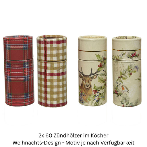 XL 120 Streichhölzer 2er-Set 10cm lang Köcher Zündhölzer Weihnachten