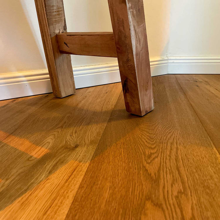 XL Vintage Holzhocker Teak Holz 50cm Hocker Sitzhocker Beistelltisch Barhocker