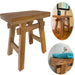 KI-generiertes Bild XL Vintage Holzhocker Teak Holz 50cm Hocker Sitzhocker Beistelltisch Barhocker