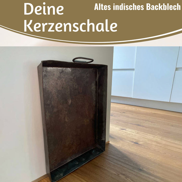 KI-generiertes Bild,XL Metall Deko Tablett Serviertablett Dehli 53cm Kerzenteller Kerzentablett