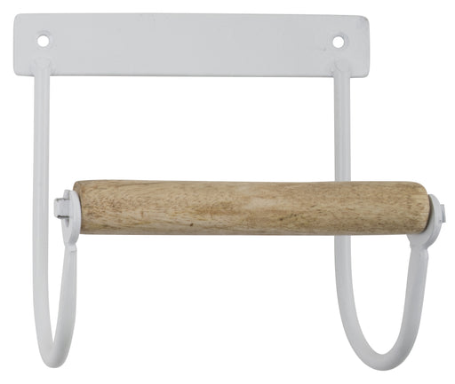 Vintage Metall Toilettenpapierhalter Weiß 14cm Altum Holzrolle Rollenhalter