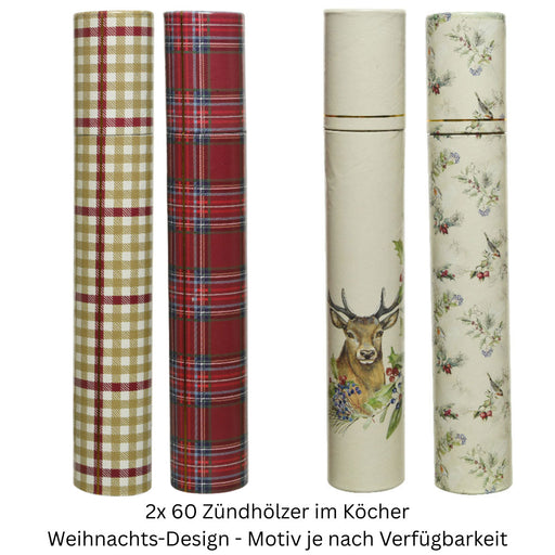 XXL 120 Streichhölzer 30cm lang 2er-Set Weihnachten Köcher Zündhölzer