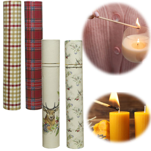 XXL 120 Streichhölzer 30cm lang 2er-Set Weihnachten Köcher Zündhölzer