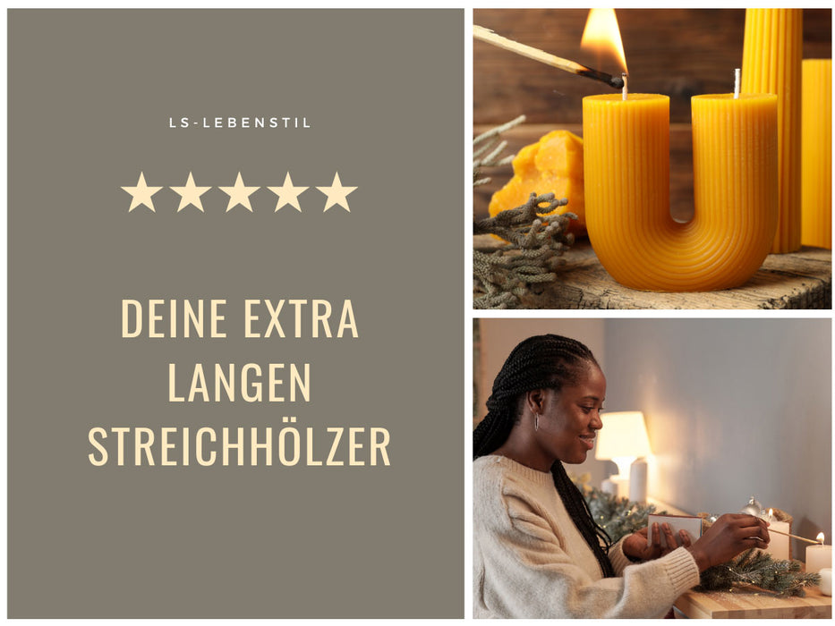 XL 120 Streichhölzer 2er-Set 10cm lang Köcher Zündhölzer Weihnachten