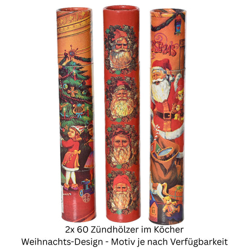 XXL 120 Streichhölzer 30cm lang Köcher Zündhölzer Weihnachten 2er-Set