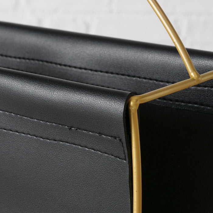Eleganter Magazinständer Schwarz Gold 40cm Zeitungsständer Zeitschriftenständer