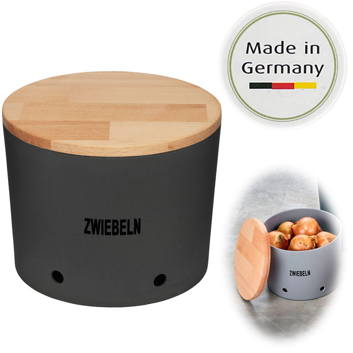 Natur-Design Zwiebeltopf 20x16cm Made in Germany Grau Schiefer