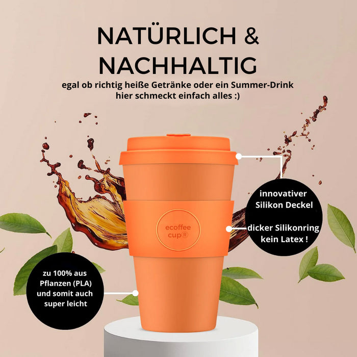 KI-generiertes Bild,Ecoffee Cup 400ml Otrobanda PLA Coffee to Go Becher Wiederverwendbar