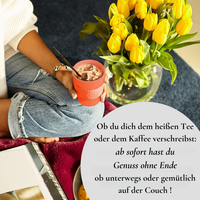 KI-generiertes Bild,Ecoffee Cup 400ml Dark Energy Blau PLA Coffee to Go Becher Wiederverwendbar