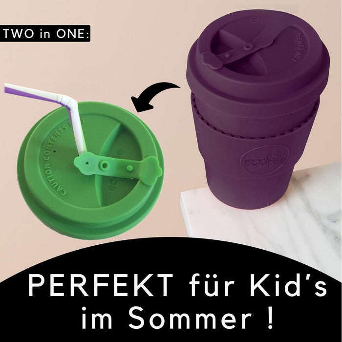 KI-generiertes Bild,Ecoffee Cup 400ml Basket Case Schwarz PLA Coffee to Go Becher Wiederverwendbar