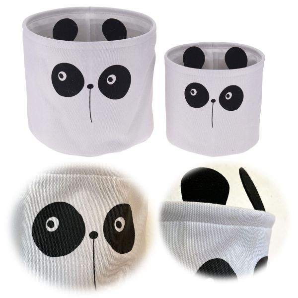 Kinder Aufbewahrungsbox 2´er Set 20-30cm Panda Faltbar Spielzeugbox Organizer