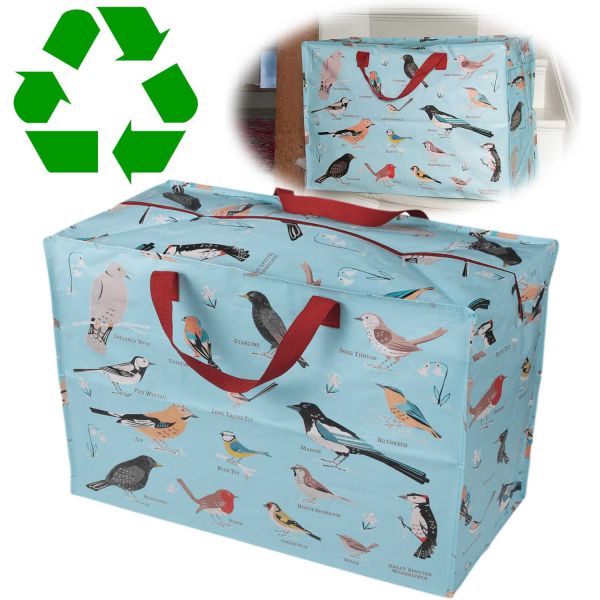 XXL Jumbo Bag Garden Birds 55cm Recycled Allzwecktasche Einkaufstasche