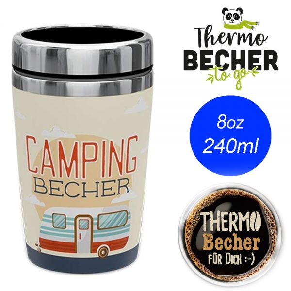 Edelstahl Coffee to Go Becher 240ml Camping Kaffee Thermo-Becher