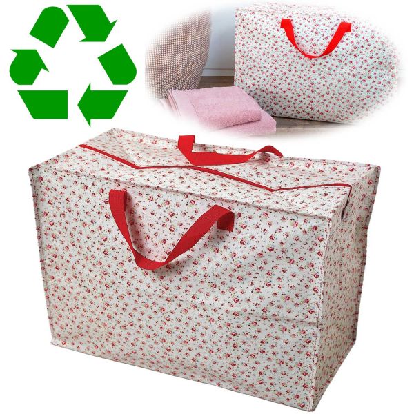 XXL Jumbo Bag Petite Rose Weiß 55cm Recycled Allzwecktasche Einkaufstasche
