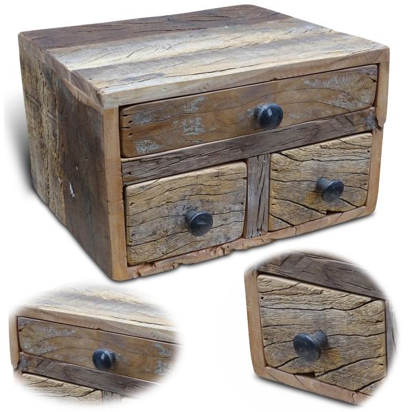 Vintage Aufbwahrungsbox 30cm recycelt Schubladenbox Holzbox Ordnungsbox