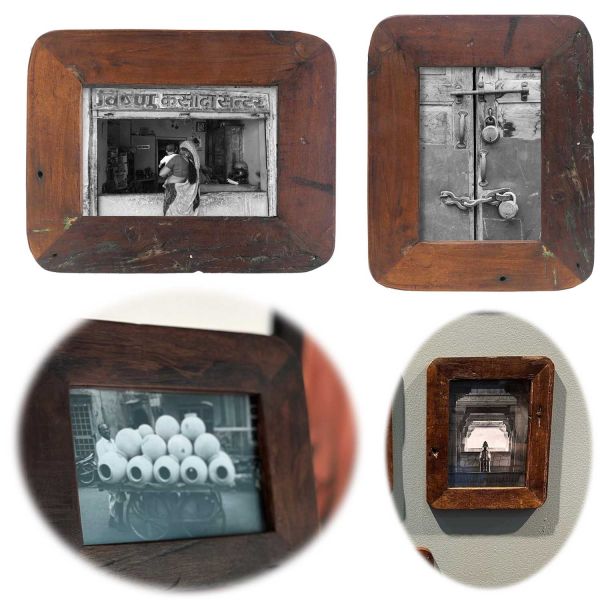 Vintage Bilderrahmen Dehli 10x15cm ♻️ Fund-Holz Recycelt Fotorahmen Retro