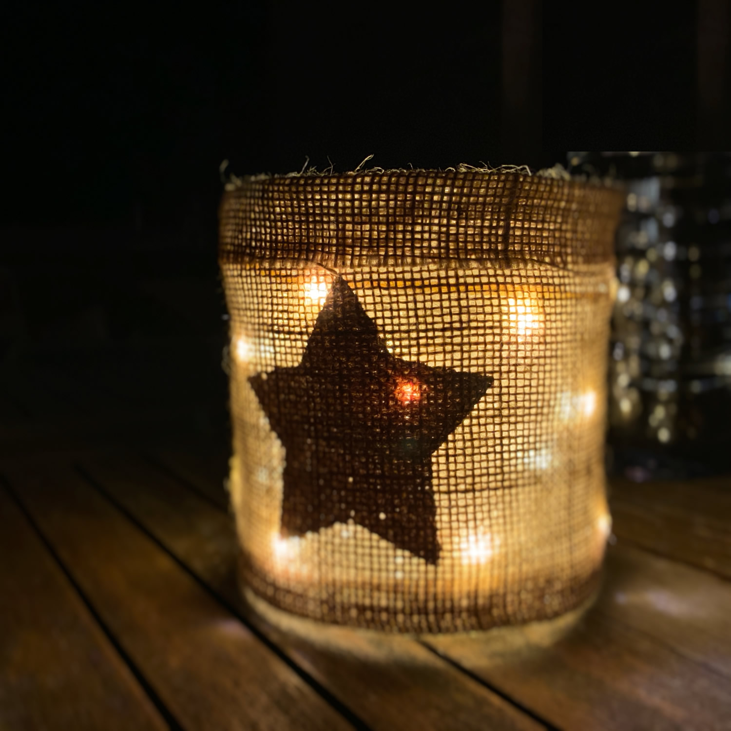Sternen Figur auf Holzplatte für Teelichter 12 cm 