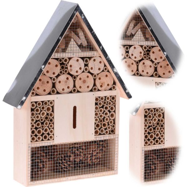 XL Insektenhaus Insektenhotel Holz 40cm Brutkasten Nistkasten Bienen