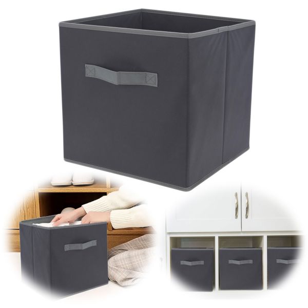 Aufbewahrungsbox Faltbox 30x30x30cm Grau Schublade Einsatz für Ikea Kallax