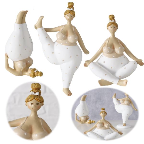 3 Yoga Frauen Deko-Figur Set Molly 21cm Skulptur Gymnastik Feng Shui Deko-Objekt
