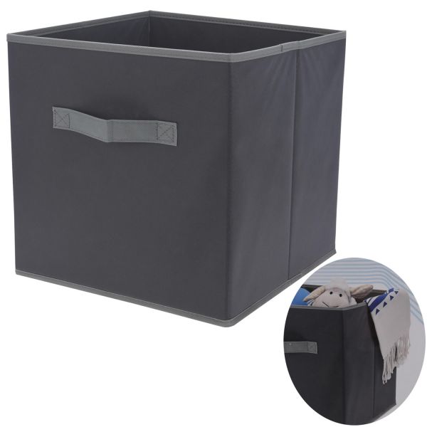Aufbewahrungsbox Faltbox 30x30x30cm Grau Schublade Einsatz für Ikea Kallax