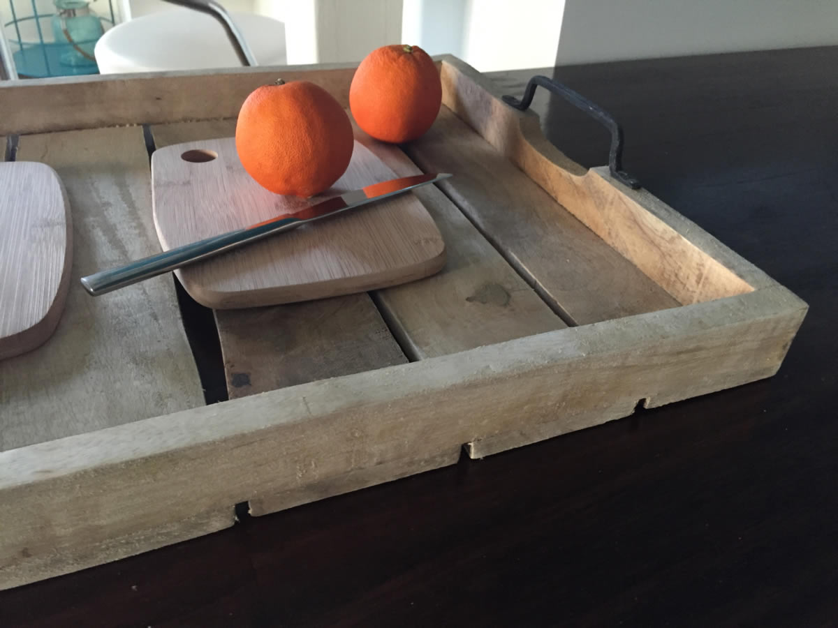 XXL Mango Serviertablett 56x39cm Holz-Tablett Dekotablett Griff Henkel  Shabby | LS-LebenStil