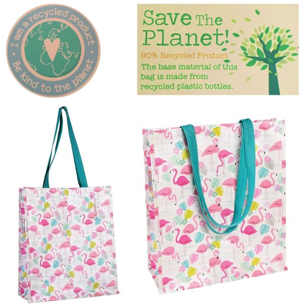 Shopper Einkaufstasche Flamingo Recycled Strandtasche Schultertasche