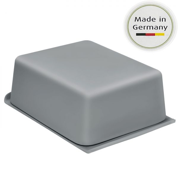 Natur-Design Butterdose 15x10cm Grau Made in Germany 250gr Deckel Butterglocke
